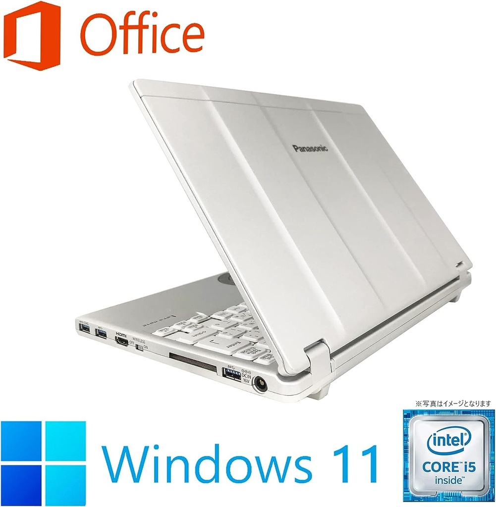 Panasonic ノートPC CF-SZ5/12.1型フルHD/Win 11 Pro/MS Office H&B 2019/Core i5-6300U/WEBカメラ/WIFI/Bluetooth/HDMI/8GB/512GB SSD (整備済み品)