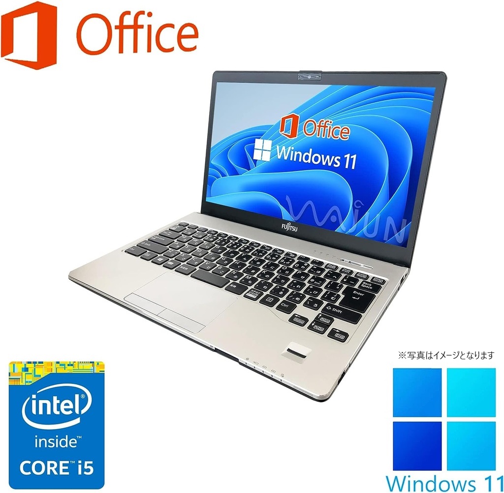 富士通 ノートPC S935/13型フルHD/Win 11 Pro/MS Office H&B 2019/Core i5-5300U/WEBカメラ/WIFI/Bluetooth/HDMI/8GB/512GB SSD (整備済み品)