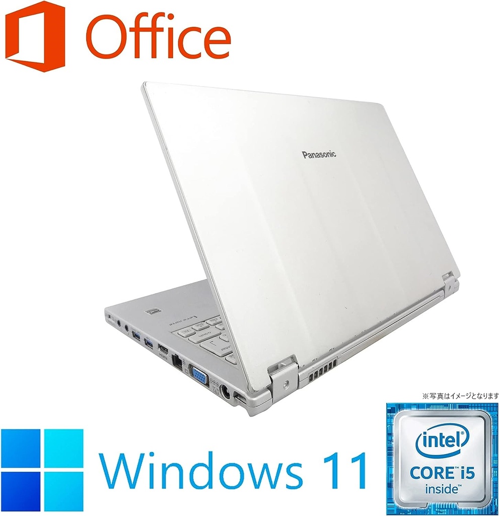 Panasonic ノートPC CF-MX5/12.5型フルHD/Win 11 Pro/MS Office H&B 2019/Core i5-6300U/WEBカメラ/WIFI/Bluetooth/HDMI/8GB/512GB SSD (整備済み品)