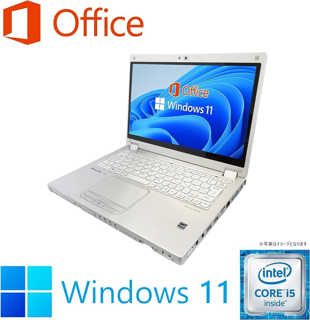 Panasonic ノートPC CF-MX5/12.5型フルHD/Win 11 Pro/MS Office H&B 2019/Core i5-6300U/WEBカメラ/WIFI/Bluetooth/HDMI/8GB/512GB SSD (整備済み品)