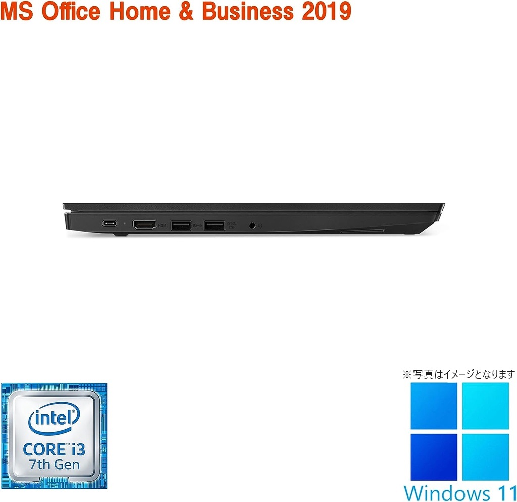 Lenovo (レノボ) ノートPC E580/15.6型フルHD/10キー/Win 11 Pro/MS Office H&B 2019/core i3-7020U/WEBカメラ/WIFI/Bluetooth/HDMI/8GB/512GB SSD (整備済み品)