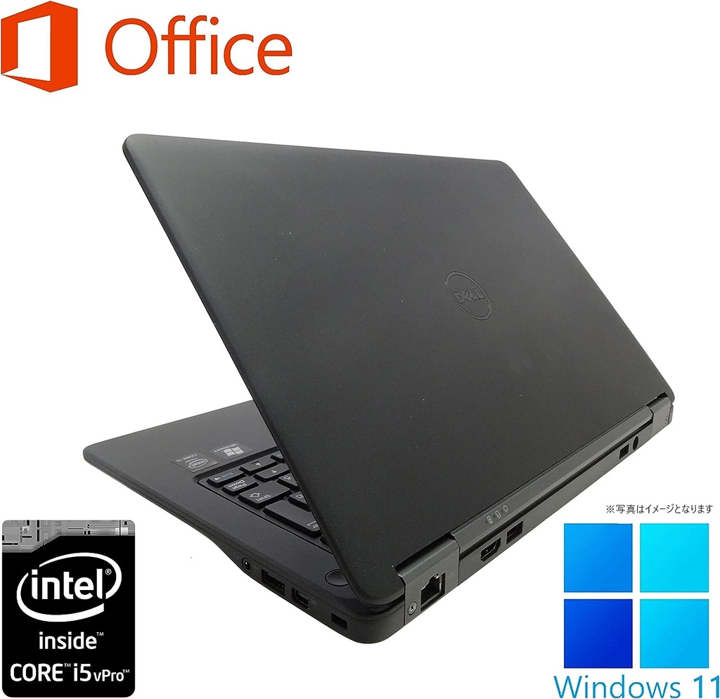 DELL ノートPC latitude 7250/12.5型/MS Office H&B 2019/Win 11 Pro/Core i5-5300U/WEBカメラ/WIFI/Bluetooth/HDMI/8GB/128GB SSD (整備済み品)