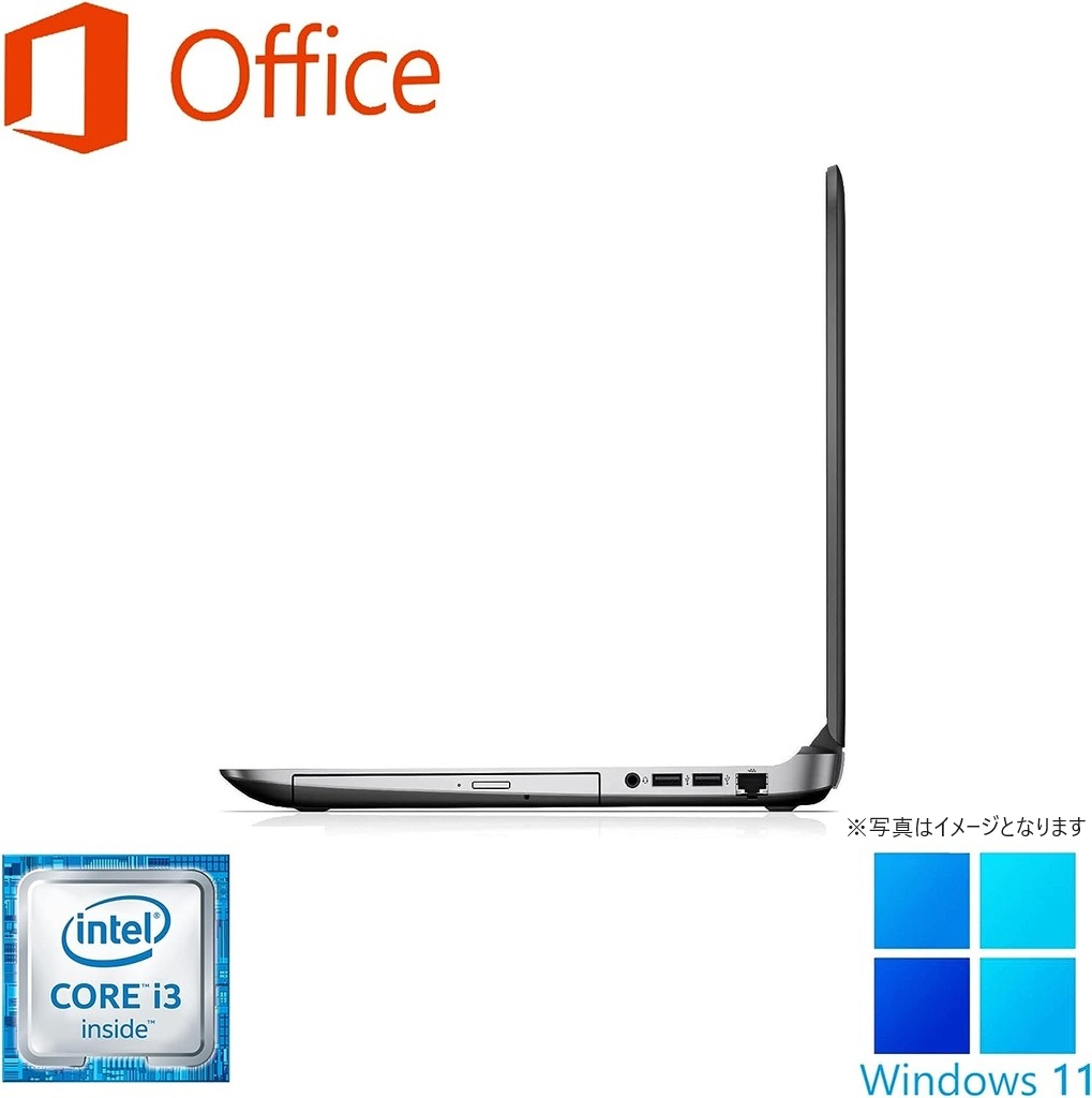 HP (エイチピー) ノートPC 450G3/15.6型/10キー/Win 11 Pro/MS Office H&B 2019/Core i3-6100U/WIFI/Bluetooth/HDMI/DVD-RW/16GB/512GB SSD (整備済み品)