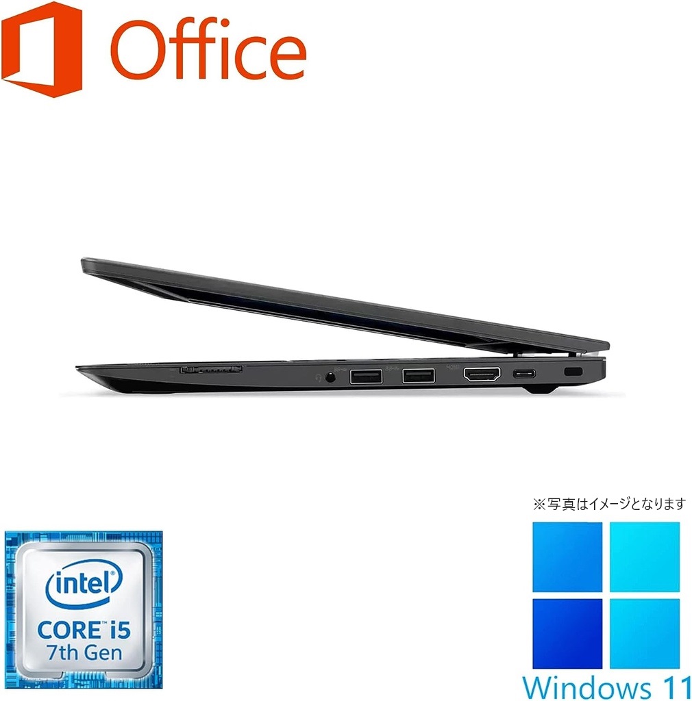 Lenovo (レノボ) ノートPC ThinkPad13/13.3型/Win 11 Pro/MS Office H&B 2019/Core i5-7300U/WEBカメラ/WIFI/Bluetooth/HDMI/Type-C/8GB/256GB SSD (整備済み品)