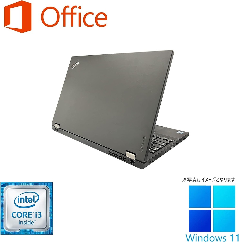 Lenovo (レノボ) ノートPC L560/15.6型/10キー/Win 11 Pro/MS Office H&B 2019/Core i3-6006U/WEBカメラ/WIFI/Bluetooth/DVD/8GB/256GB SSD (整備済み品)