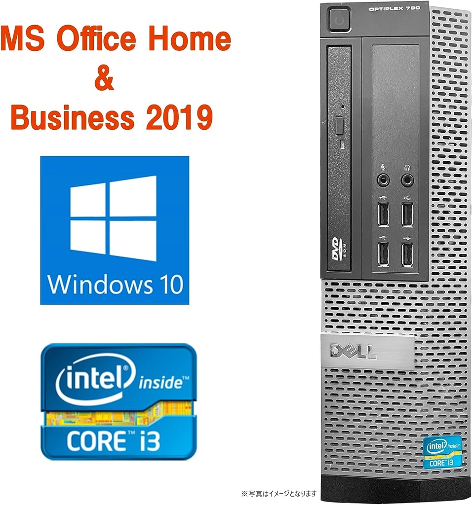 DELL デスクトップPC 790/Win 10 Pro/MS Office H&B 2019/Core i3-2120/WIFI/Bluetooth/DVD/8GB/512GB SSD (整備済み品)