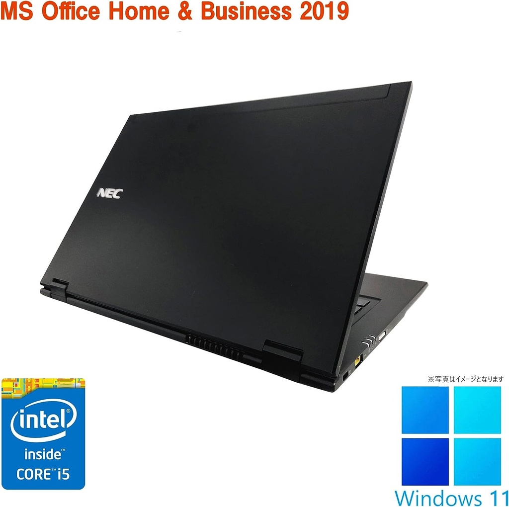 NEC ノートPC VG-S/13.3型2K液晶(2560x1440)/Win 11 Pro/MS Office H&B 2019/Core i5-5200U/WEBカメラ/WIFI/Bluetooth/HDMI/4GB/512GB SSD (整備済み品)