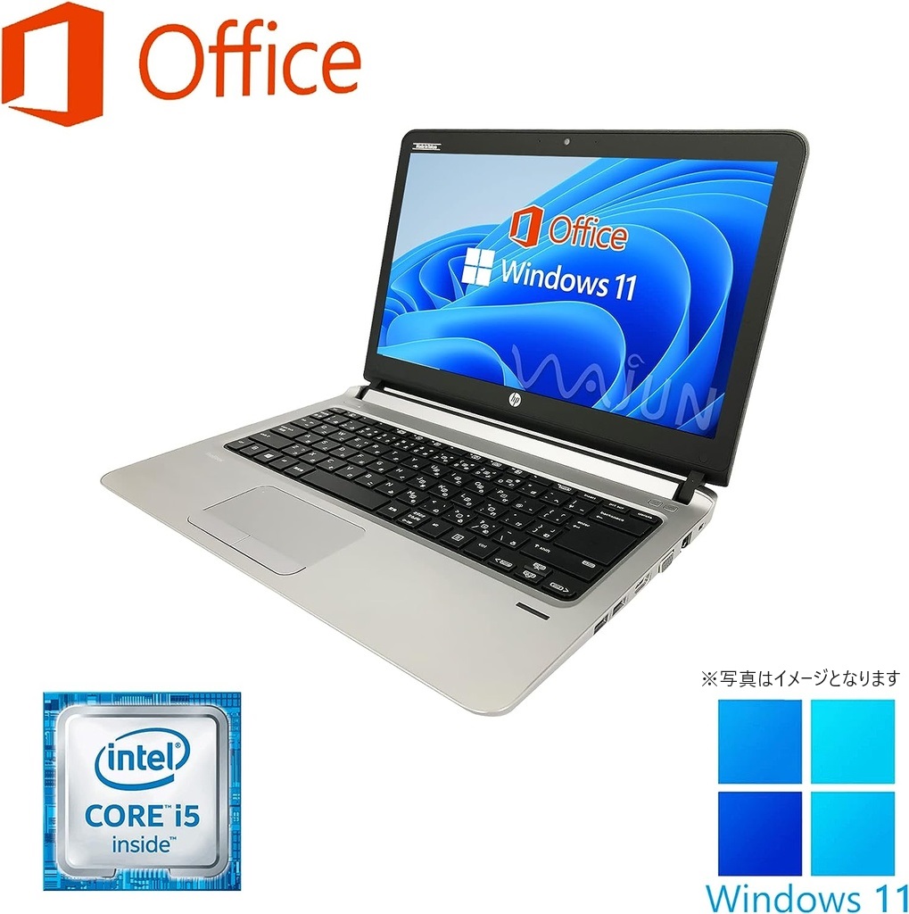 HP (エイチピー) ノートPC 430G3/13型/Win 11 Pro/MS Office H&B 2019/Core i5-6200U/WIFI/Bluetooth/HDMI/8GB/512GB SSD (整備済み品)