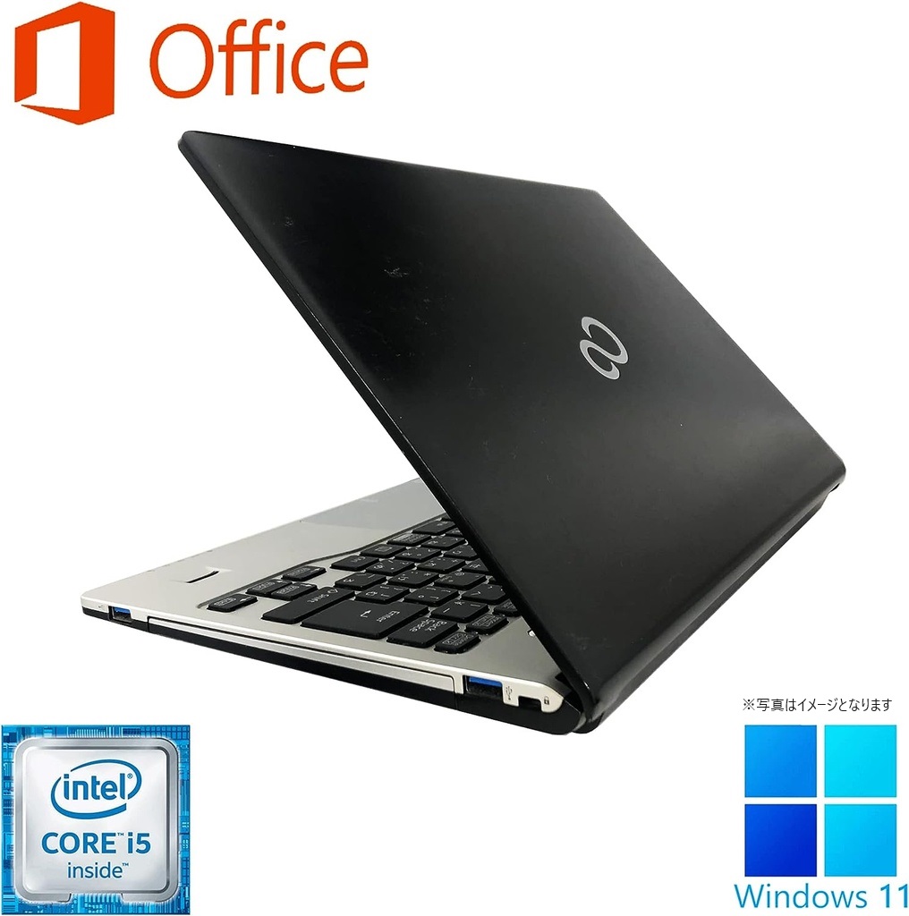 富士通 ノートPC S936/13.3型フルHD/タッチパネル/Win 11 Pro/MS Office H&B 2019/Core i5-6300U/WEBカメラ/WIFI/Bluetooth/HDMI/8GB/256GB SSD (整備済み品)