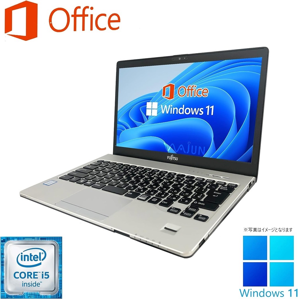 富士通 ノートPC S936/13.3型フルHD/タッチパネル/Win 11 Pro/MS Office H&B 2019/Core i5-6300U/WEBカメラ/WIFI/Bluetooth/HDMI/8GB/256GB SSD (整備済み品)