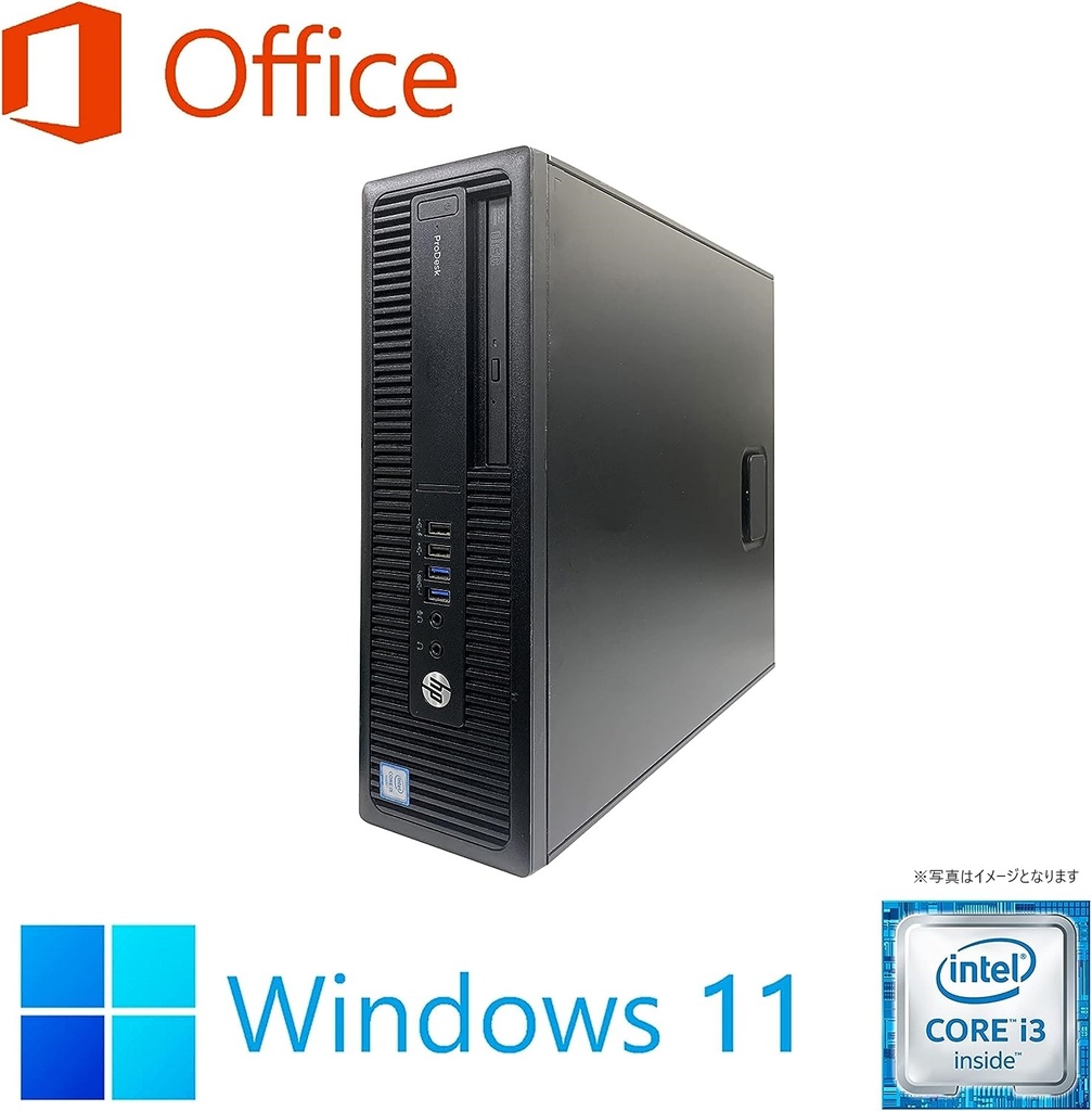 HP (エイチピー) デスクトップPC 600G2/Win 11 Pro/MS Office H&B 2019/Core i3-6100/WIFI/Bluetooth/DVD/8GB/512GB SSD (整備済み品)
