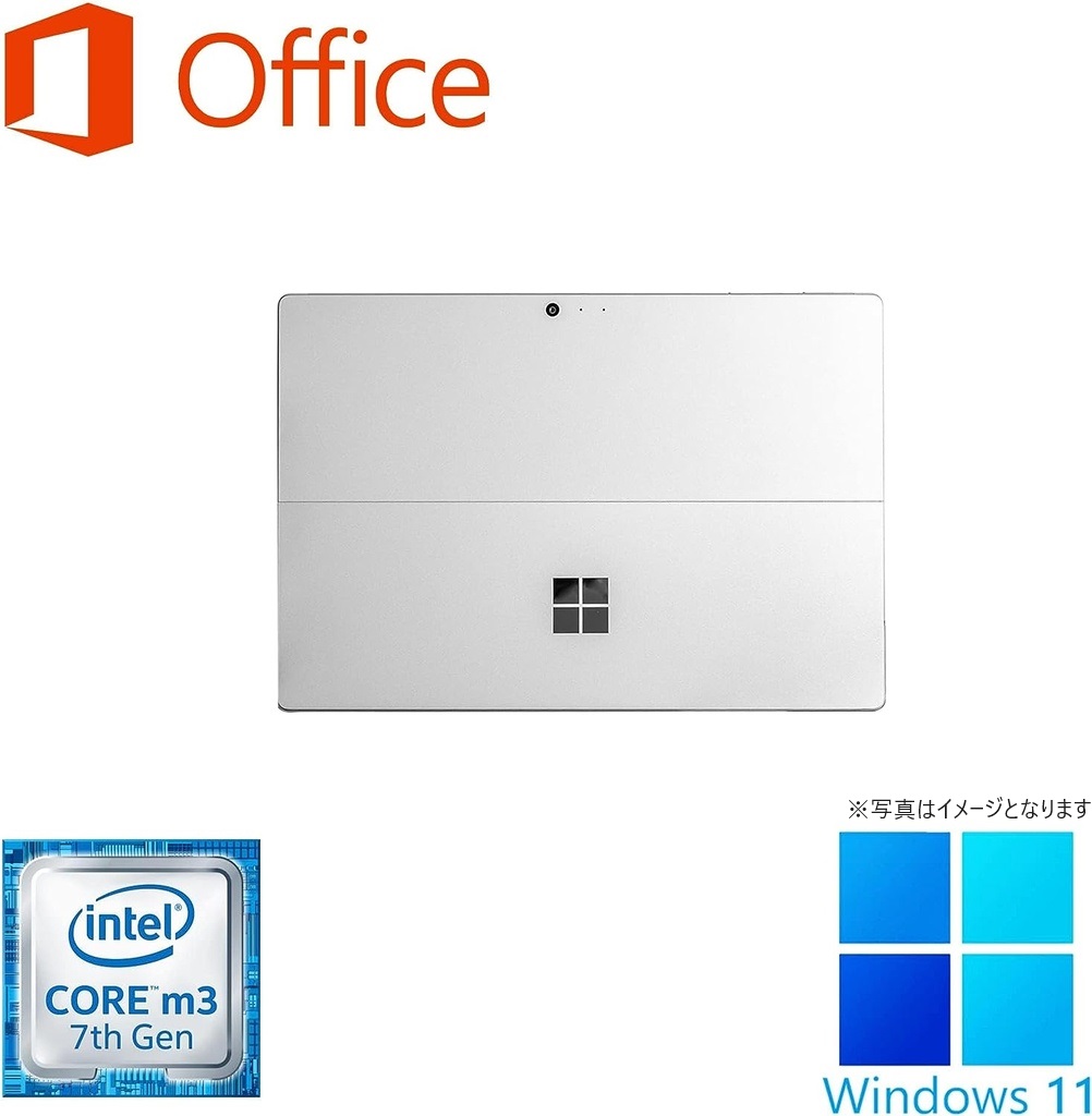 Surface Pro5/12.3型2K液晶(2736x1824)/タッチパネル/Win 11 Pro/MS Office H&B 2019/Core M3-7Y30/WEBカメラ/WIFI/Bluetooth/4GB/128GB SSD (整備済み品)