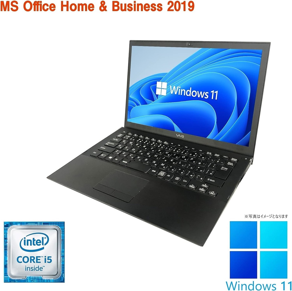 SONY ノートPC VJPB11C11N/13.3型フルHD/Win 11 Pro/MS Office H&B 2019/Core i5-6200U/WIFI/Bluetooth/HDMI/8GB/256GB SSD (整備済み品)