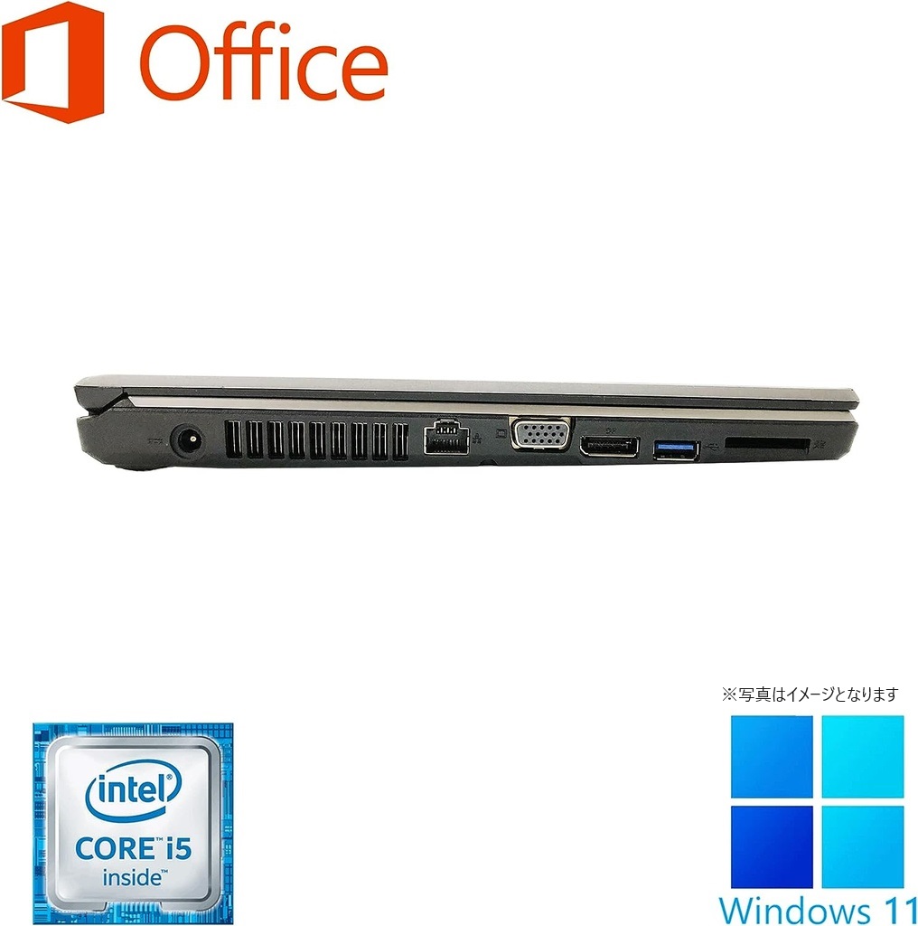 富士通 ノートPC E736/13.3型/Win 11 Pro/MS Office H&B 2019/Core i5-6300U/WIFI/Bluetooth/DVD-RW/16GB/256GB SSD (整備済み品)