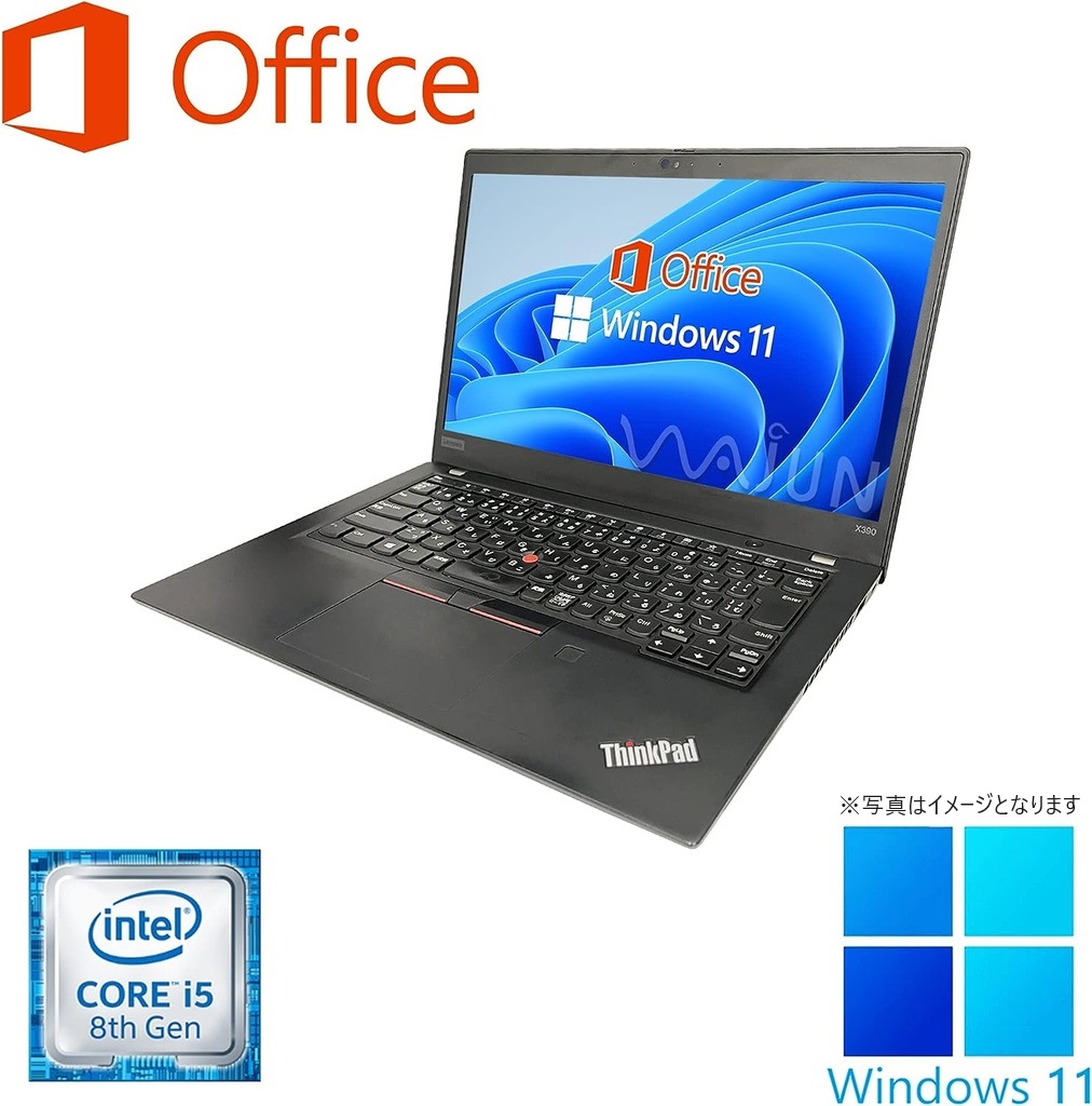 Lenovo (レノボ) ノートPC X390/13.3型フルHD/Win 11 Pro/MS Office H&B 2019/Core i5-8365U/WEBカメラ/WIFI/Bluetooth/HDMI/Type-C/8GB/256GB SSD (整備済み品)