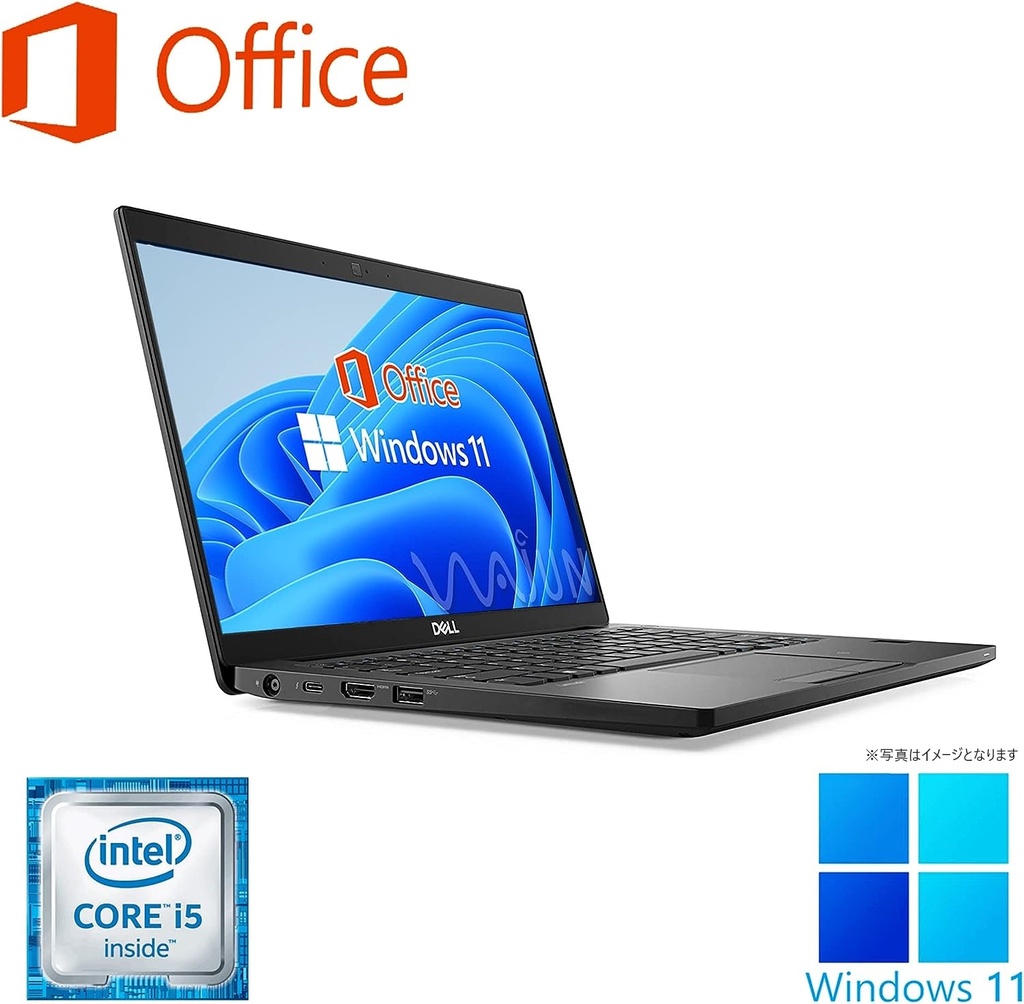 DELL ノートPC latitude 7280/12.5型超薄型/MS Office H&B 2019/Win 11 Pro/Core i5-6300U/WEBカメラ/WIFI/Bluetooth（外付けUSB)/type-c/HDMI/8GB/256GB SSD (整備済み品)
