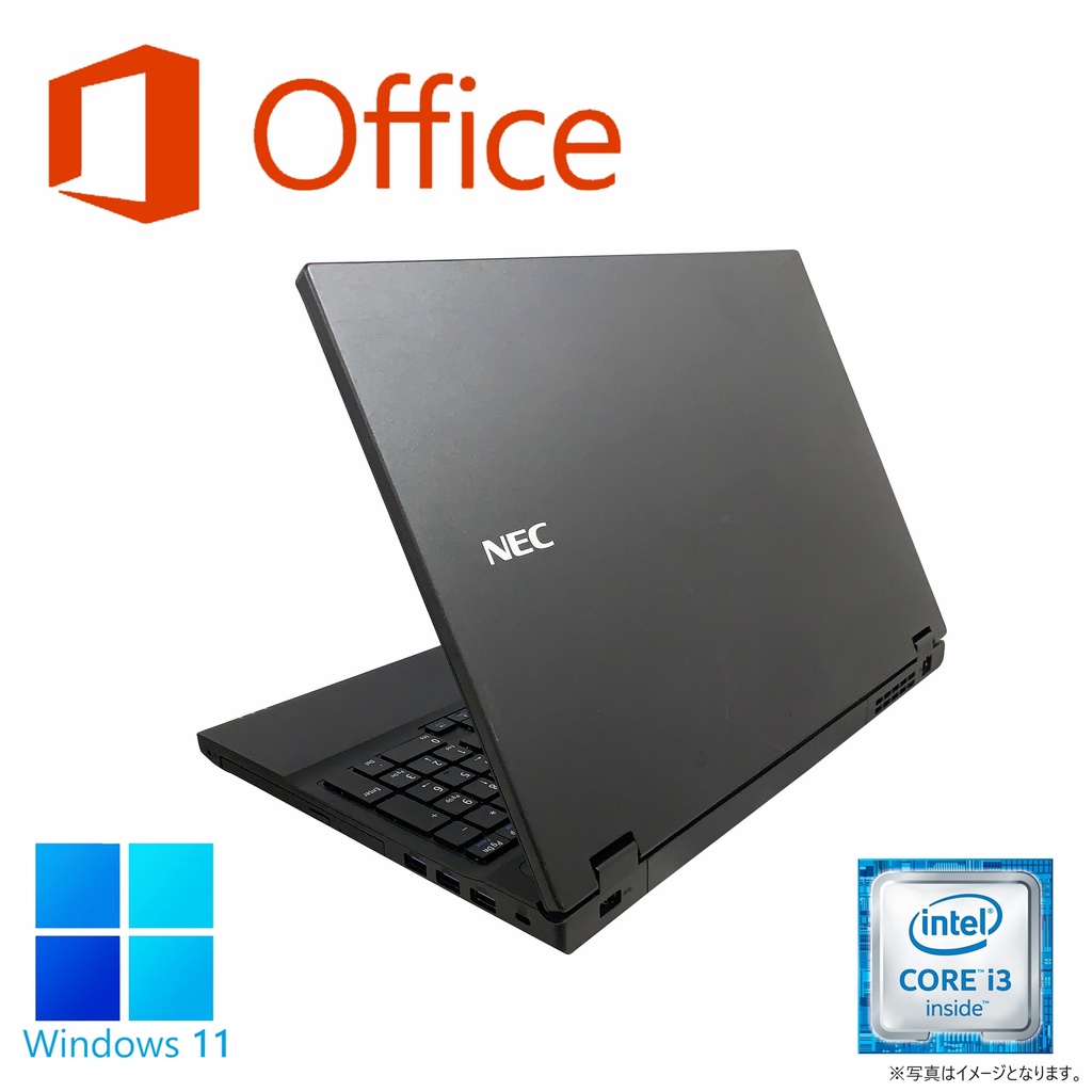 ノートパソコン パソコン 保証180日 Windows11 ノートPC MS Office2019 第6世代Intel Corei3 メモリ4GB 新品SSD256GB WIFI/Bluetooth カメラ15.6型 NEC VX-R