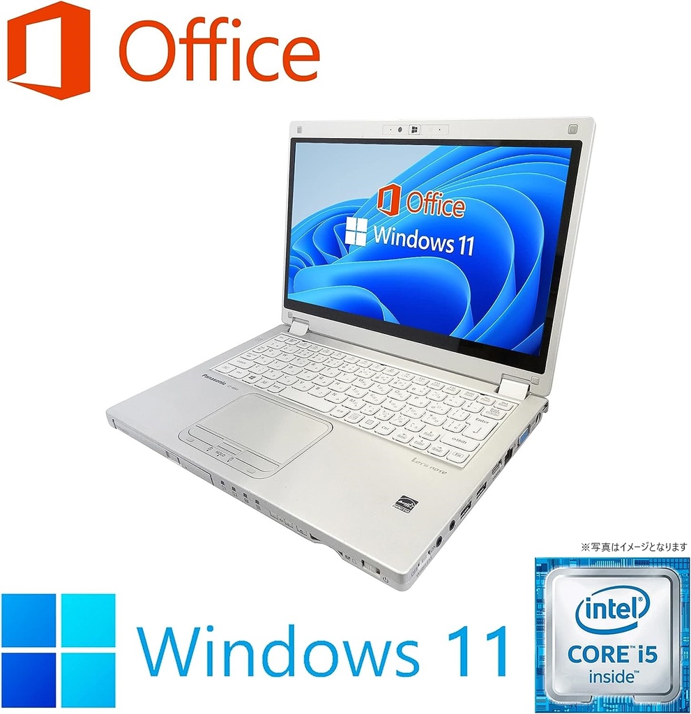 Panasonic ノートPC CF-MX5/12.5型フルHD/Win 11 Pro/MS Office H&B 2019/Core i5-6300U/WEBカメラ/WIFI/Bluetooth/HDMI/DVD-RW/8GB/128GB SSD (整備済み品)