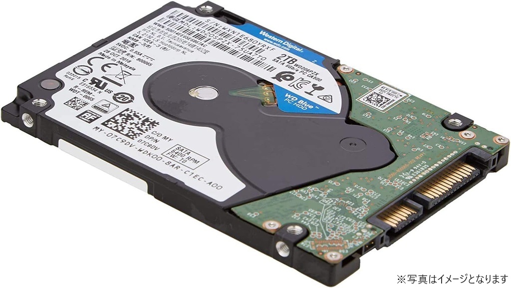 Western Digital ウエスタンデジタル WD Blue 内蔵 HDD ハードディスク 2TB SMR 2.5インチ SATA 5400rpm キャッシュ128MB ノート PC WD20SPZX-EC