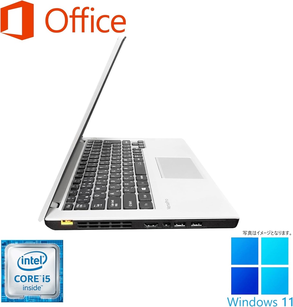 NEC ノートPC VF-N/15.6型/10キー/Win 11 Pro/MS Office H&B 2019/Celeron 3215U/WEBカメラ/WIFI/Bluetooth/HDMI/DVD-RW/8GB/256GB SSD (整備済み品)