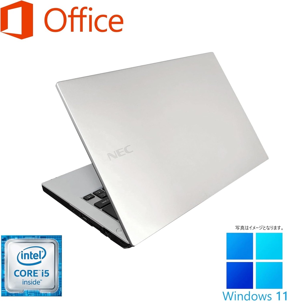 NEC ノートPC VF-N/15.6型/10キー/Win 11 Pro/MS Office H&B 2019/Celeron 3215U/WEBカメラ/WIFI/Bluetooth/HDMI/DVD-RW/8GB/256GB SSD (整備済み品)