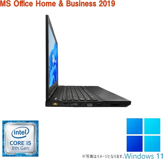 富士通 ノートPC A572/15.6型/Win 11 Pro/MS Office H&B 2019/Core i3-3110M/WIFI/Bluetooth/DVD-rom/4GB/128GB SSD (整備済み品)