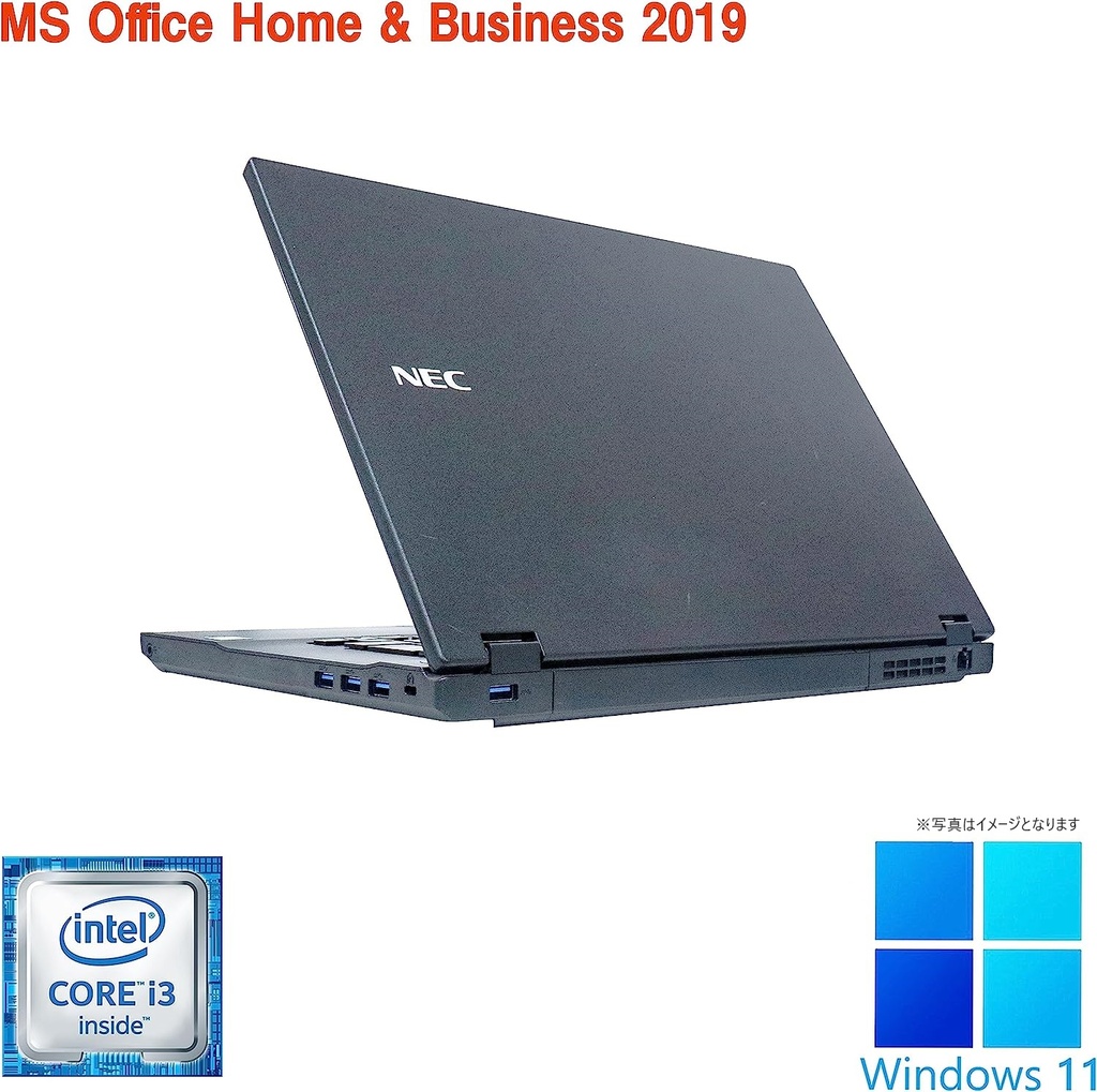 NEC ノートPC VK23/15.6型/Win 11 Pro/MS Office H&B 2019/Core i3-5005U以上/WEBカメラ/WIFI/Bluetooth/HDMI/4GB/128GB SSD (整備済み品)