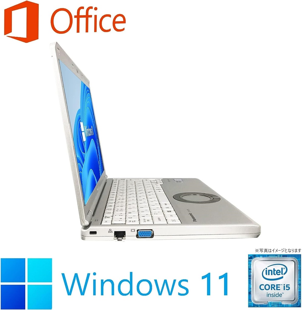 Panasonic ノートPC CF-SZ5/12.1型/Win 11 Pro/MS Office H&B 2019/Core i5-6300U/WEBカメラ/WIFI/Bluetooth/HDMI/4GB/128GB SSD (整備済み品)