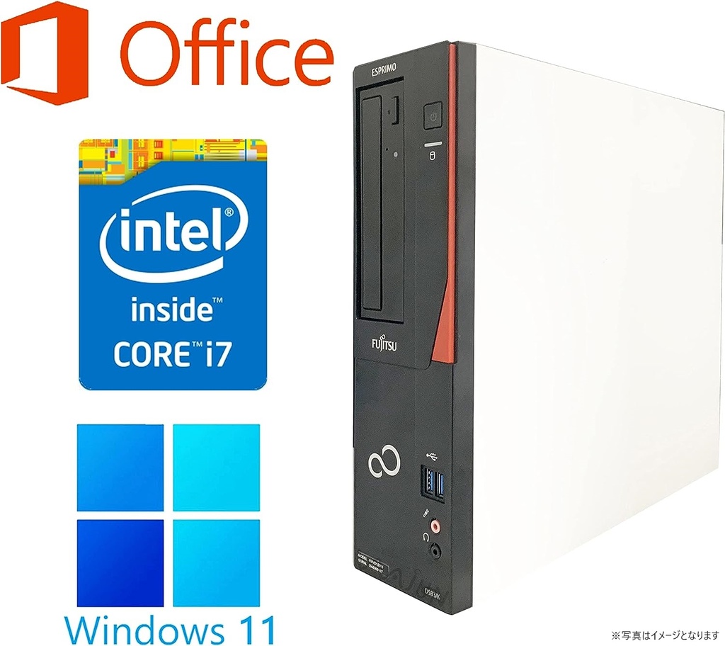 富士通 デスクトップPC D583/Win 11 Pro/MS Office H&B 2019/Core i5-4570/WIFI/Bluetooth/DVD-rom/4GB/SSD128GB (整備済み品)