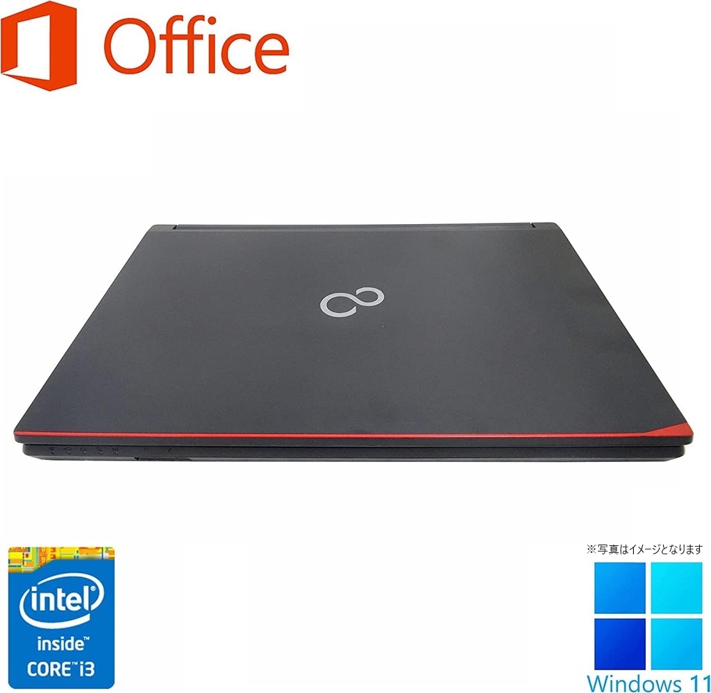 富士通 ノートPC A574/15.6型/Win 11 Pro/MS Office H&B 2019/Core i3-4000M/WIFI/Bluetooth/HDMI/DVD/8GB/128GB SSD (整備済み品)