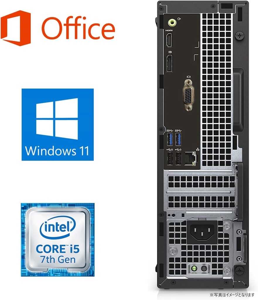 DELL デスクトップPC 3050/Win 11 Pro/MS Office H&B 2019/Core i5-7500/WIFI/Bluetooth/HDMI/DVD-rom/8GB/128GB SSD (整備済み品)
