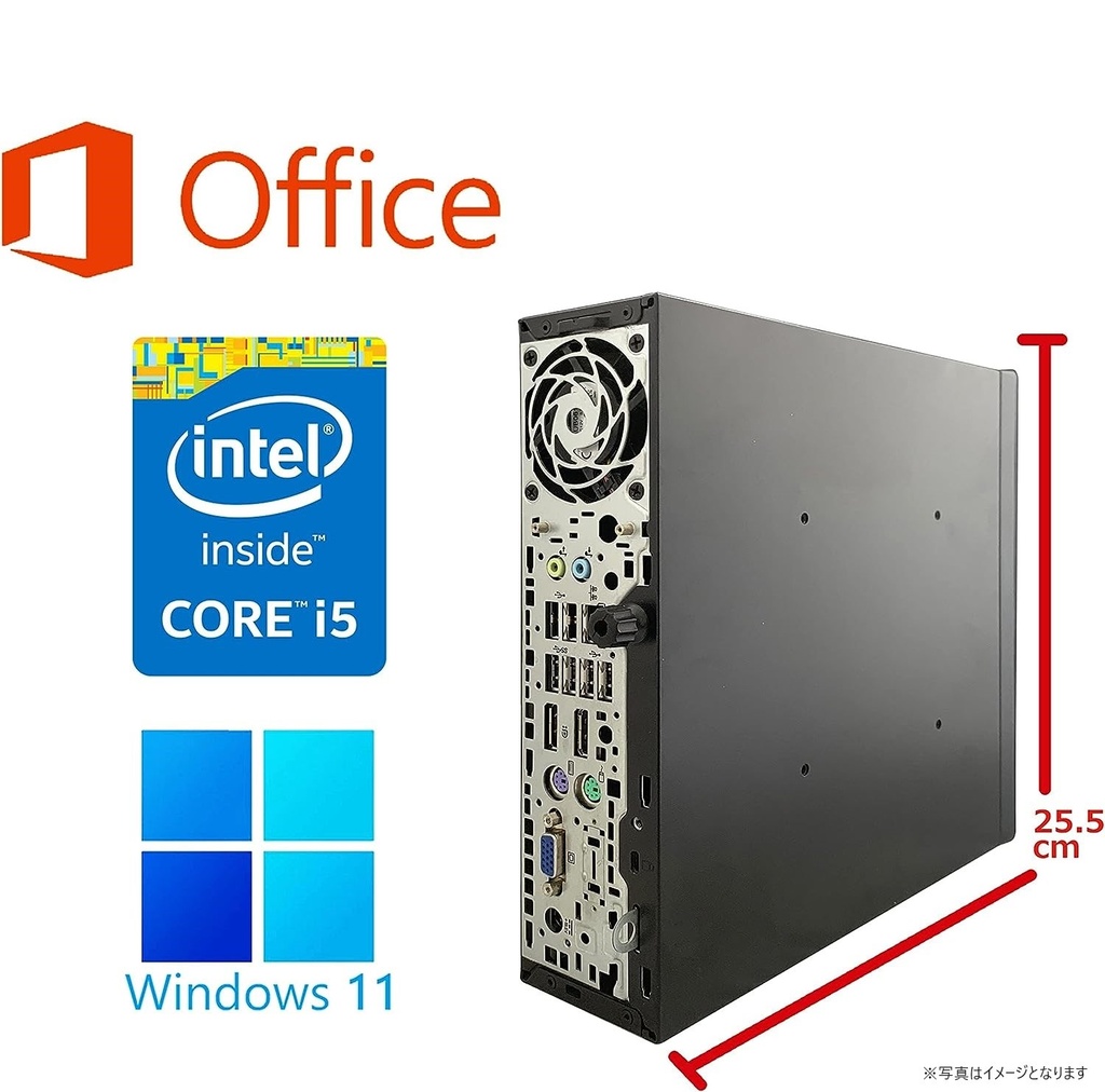 HP (エイチピー) デスクトップPC 600G1/Win 11 Pro/MS Office H&B 2019/Core i5-4570/WIFI/Bluetooth/DVD-rom/4GB/128GB SSD (整備済み品)