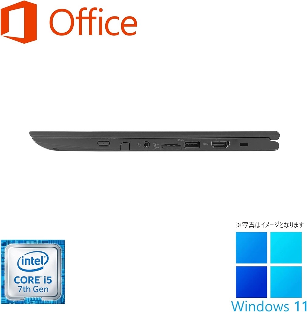 Lenovo (レノボ) ノートPC Yoga 370/13.3型フルHD/Win 11 Pro/MS Office H&B 2019/Core i5-7300U/WEBカメラ/WIFI/Bluetooth/HDMI/Type-C/8GB/256GB SSD (整備済み品)