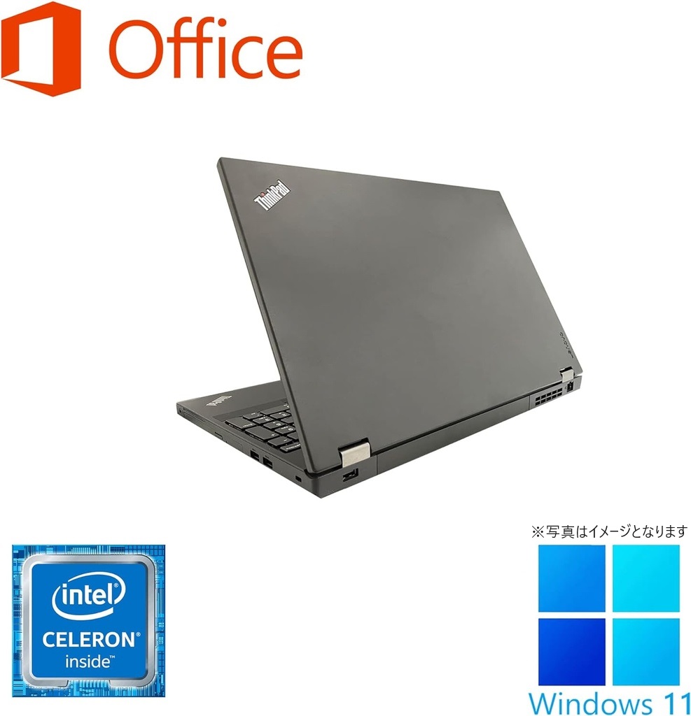 Lenovo (レノボ) ノートPC L570/15.6型/10キー/Win 11 Pro/MS Office H&B 2019/Celeron 3955U/WIFI/Bluetooth/DVD/8GB/256GB SSD (整備済み品)