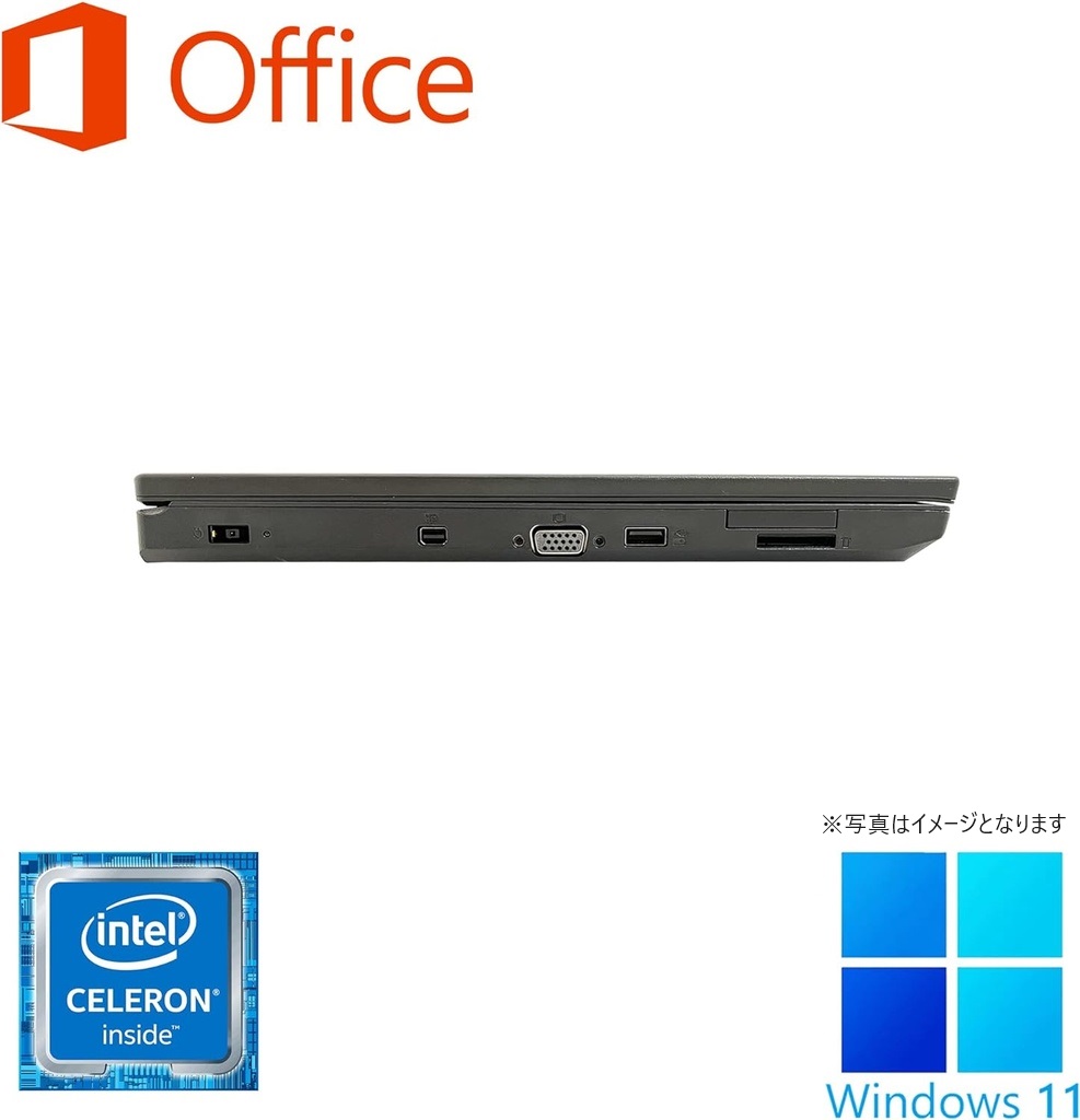 Lenovo (レノボ) ノートPC L570/15.6型/10キー/Win 11 Pro/MS Office H&B 2019/Celeron 3955U/WIFI/Bluetooth/DVD/8GB/256GB SSD (整備済み品)