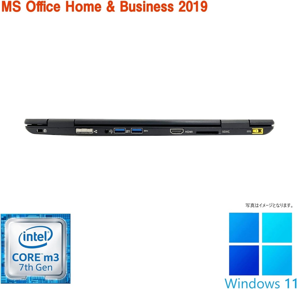 NEC ノートPC VH-3/12.5型フルHD/Win 11 Pro/MS Office H&B 2019/Core m3-7Y30/WEBカメラ/WIFI/Bluetooth/HDMI/4GB/128GB SSD (整備済み品)