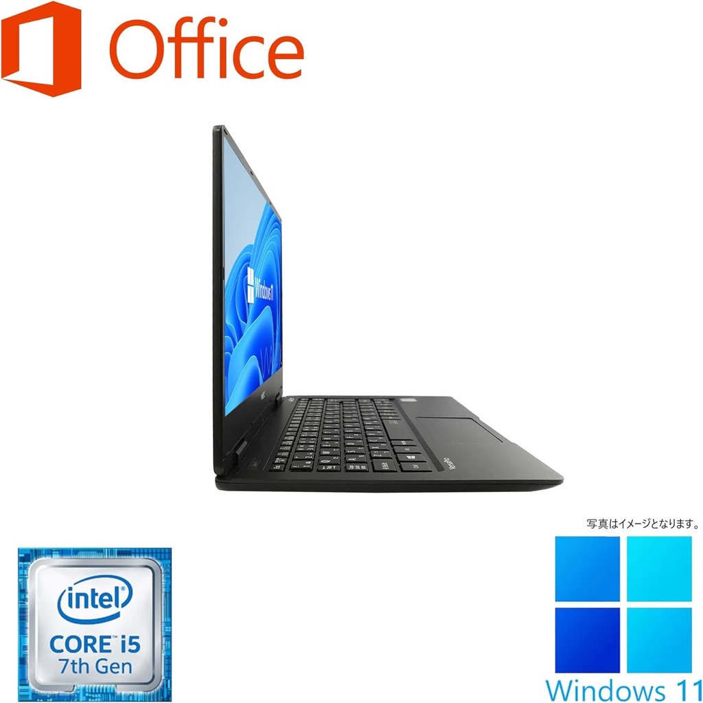 NEC ノートPC VH-1/12.5型フルHD/Win 11 Pro/MS Office H&B 2019/Core i5-7Y54/WEBカメラ/WIFI/Bluetooth/HDMI/4GB/128GB SSD (整備済み品)