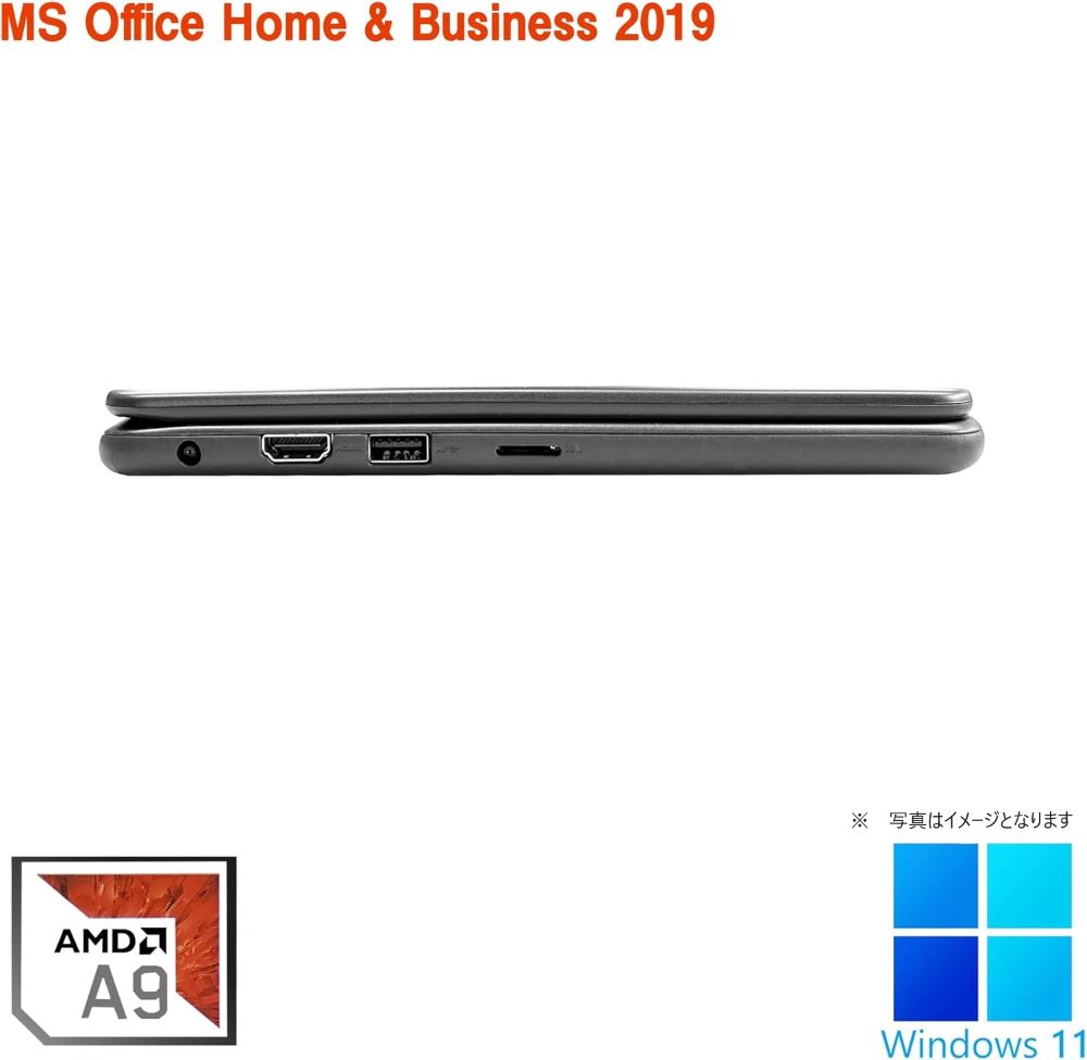 タッチパネル機能搭載 11.6型 ノートPC/DELL （デル）3185 / Win11 Pro/MS Office H&B 2019 / AMD A9-9420e / WEBカメラ/wajunのWIFI/Bluetooth/HDMI / 8GB/128GB SSD