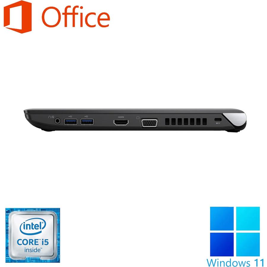 ノートパソコン Windows11 Microsoft Office付 HDD 500GB SSD 128GB メモリ 8GB 第6世代 CPU Core i5 13型 USB 無線LAN 東芝R63 等 搭載 安い オフィス付き