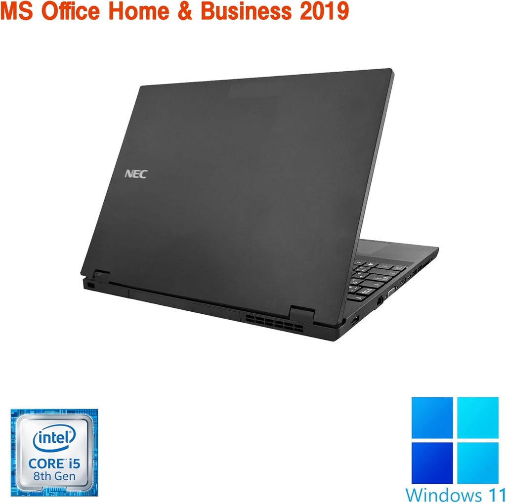 NEC ノートPC VX-5 / 15.6型 / 10キー / Win 11 Pro/MS Office H&B 2019 / Core i5-8265U /WIFI/Bluetooth/HDMI/Type-C /8GB/512GB SSD/整備済みPC