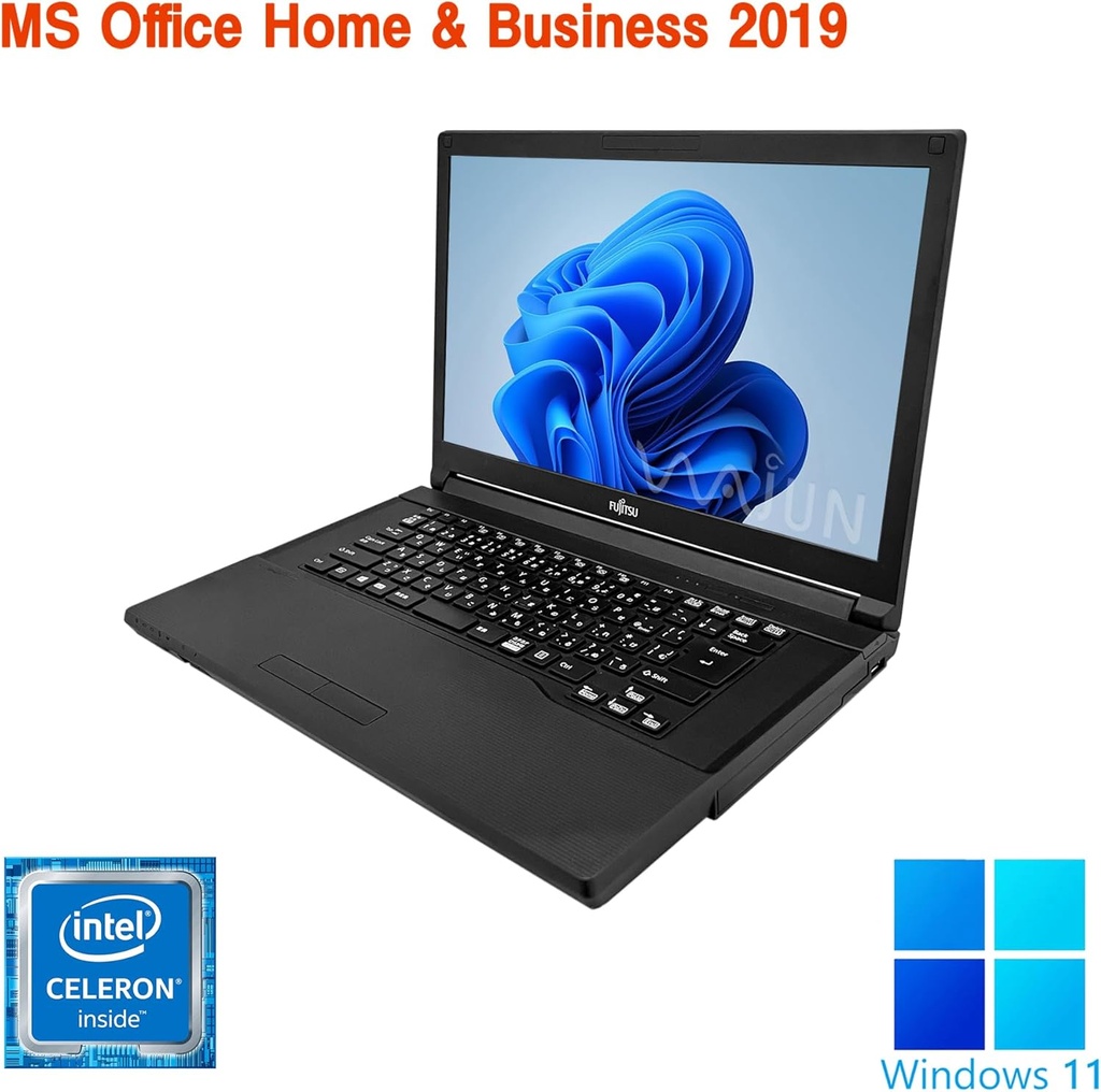 富士通 ノートPC A579 /15.6型/ Win11 Pro/MS Office H&B 2019 / Celeron 4205U / wajunのWIFI/Bluetooth/HDMI/8GB/256GB SSD/整備中古品