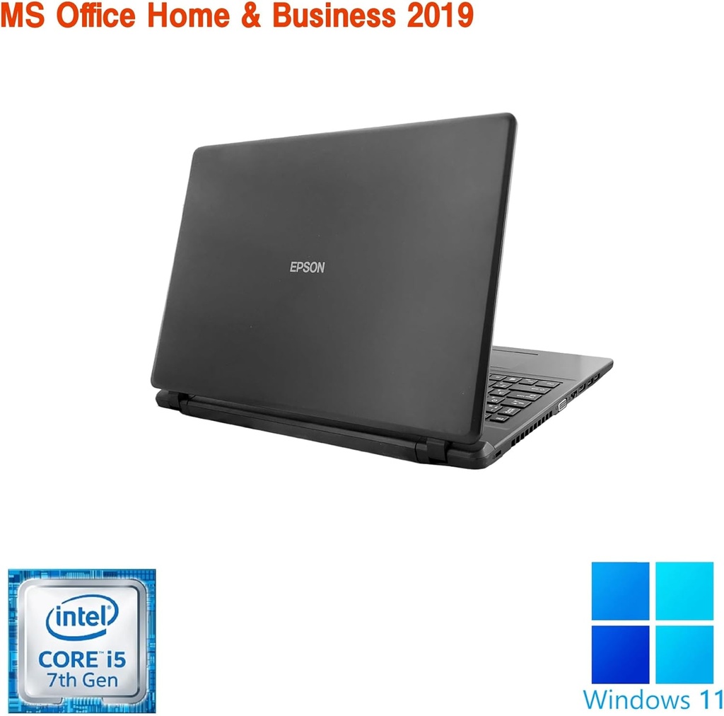 【整備済み品】エプソン ノートPC NJ4100E / 15.6型 / 10キー / Win11 Pro/MS Office H&B 2019 / Core i5-7200U / WEBカメラ/wajunのWIFI/Bluetooth/HDMI/DVD / 8GB/256GB SSD