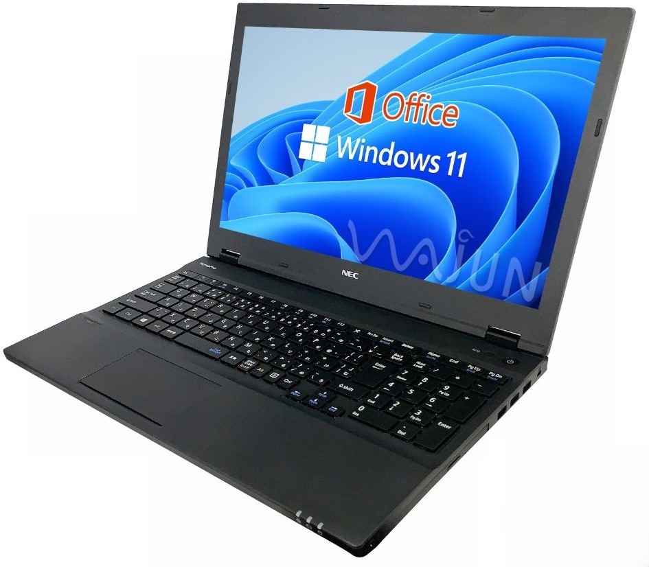 ノートパソコン15.6型 / Win11 Pro/MS Office H&B 2019 / Core i3-7100U メモリ4GB SSD128GB  NEC ノートPC VX-1