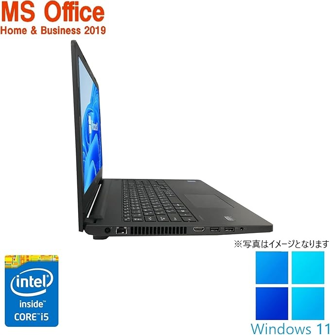 DELL Latitude ノートPC 3560 /15.6型/10キー/Core i5-5200U/Win11 Pro/MS Office H&B 2019 /WEBカメラ/WIFI/Bluetooth/HDMI/8GB/512GB SSD/整備済み中古PC