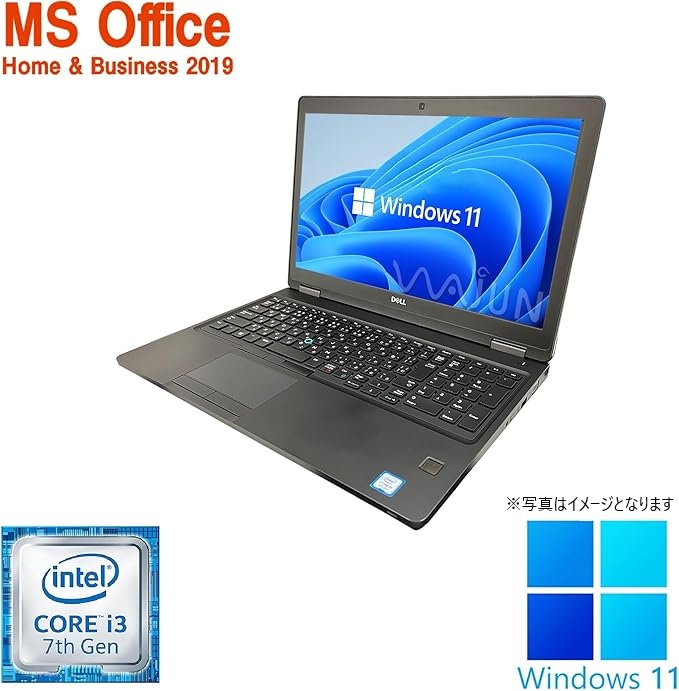 中古整備ノートPC DELL Latitude 5590 /15.6型/10キー/Core i3-7130U/Win11 Pro/MS Office H&B 2019 /WEBカメラ/WIFI/Bluetooth/HDMI/16GB/256GB SSD/office2024に変更可