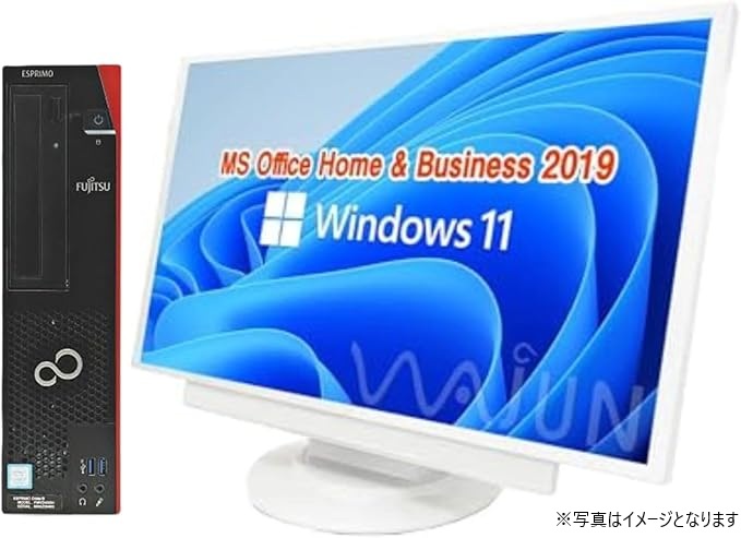 富士通 デスクトップPC D586/24型液晶セット/Core i5-6400/Win11 Pro/MS Office H&B 2019/wifi/Bluetooth/DVD/16GB/1TB SSD/office2024に変更可/中古整備済み品