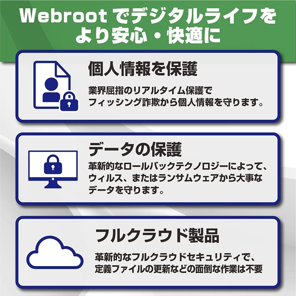 Webroot SecureAnywhere アンチウイルス(最新)|1台1年版|オンラインコード版