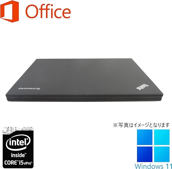 ノートパソコン ノートPC 中古パソコン 軽量 MS Office2019 Win11 第5世代Core i5 メモリ8GB 高速SSD512 12.5型 USB3.0 カメラ Bluetooth ThinkPad レノボX250