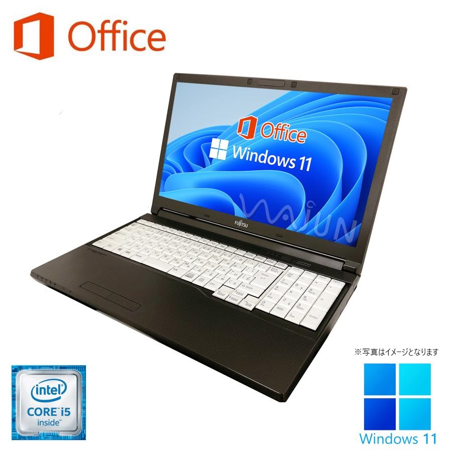 ノートPC 中古　ノートパソコン 第6世代Corei5 テンキー /RW/5G-WIFI/Bluetooth 新品 SSD Office2019 Win10 メモリ4GB SSD128GB 15.6インチ 富士通A576