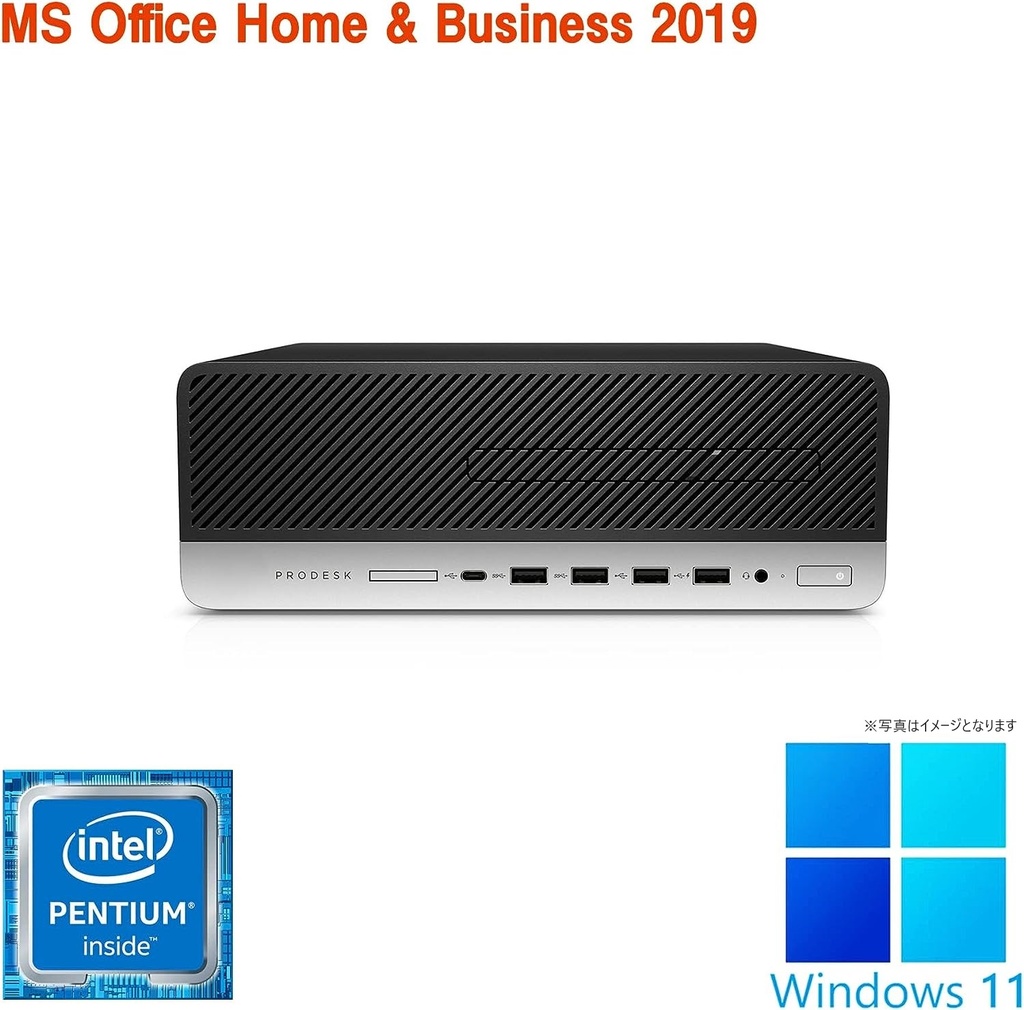 HP (エイチピー) デスクトップPC 600G3/Win 11 Pro/MS Office H&B 2019/Celeron G4400/WIFI/Bluetooth/DVD-RW/8GB/256GB SSD (整備済み品)